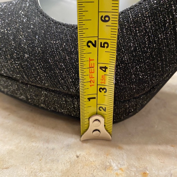 NIB Sz 8 M Fioni Night Black Shimmer Closed Toe Platform High Stiletto Pumps - Picture 9 of 15